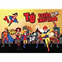 Edition Colibri 10 Invitaciones en español “Superheroes“: Juego de 10 Invitaciones para el cumpleaños Infantil del súper…